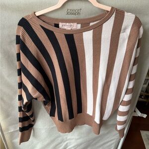 Philosophy Striped Crewneck Sweater in Brown, Black & Cream